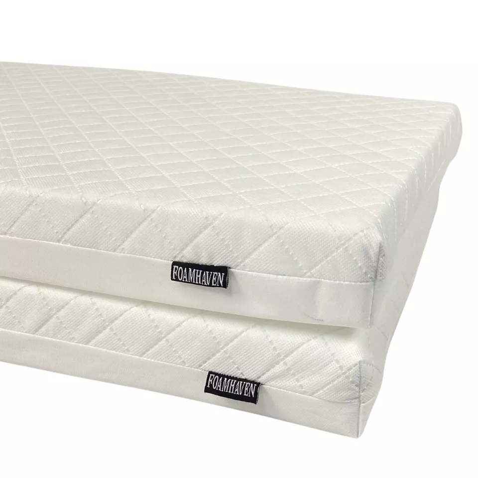 Cot bed Foam Mattress with Quilted Removable Zipped cover 140x70cm, 120x60cm - Image 4