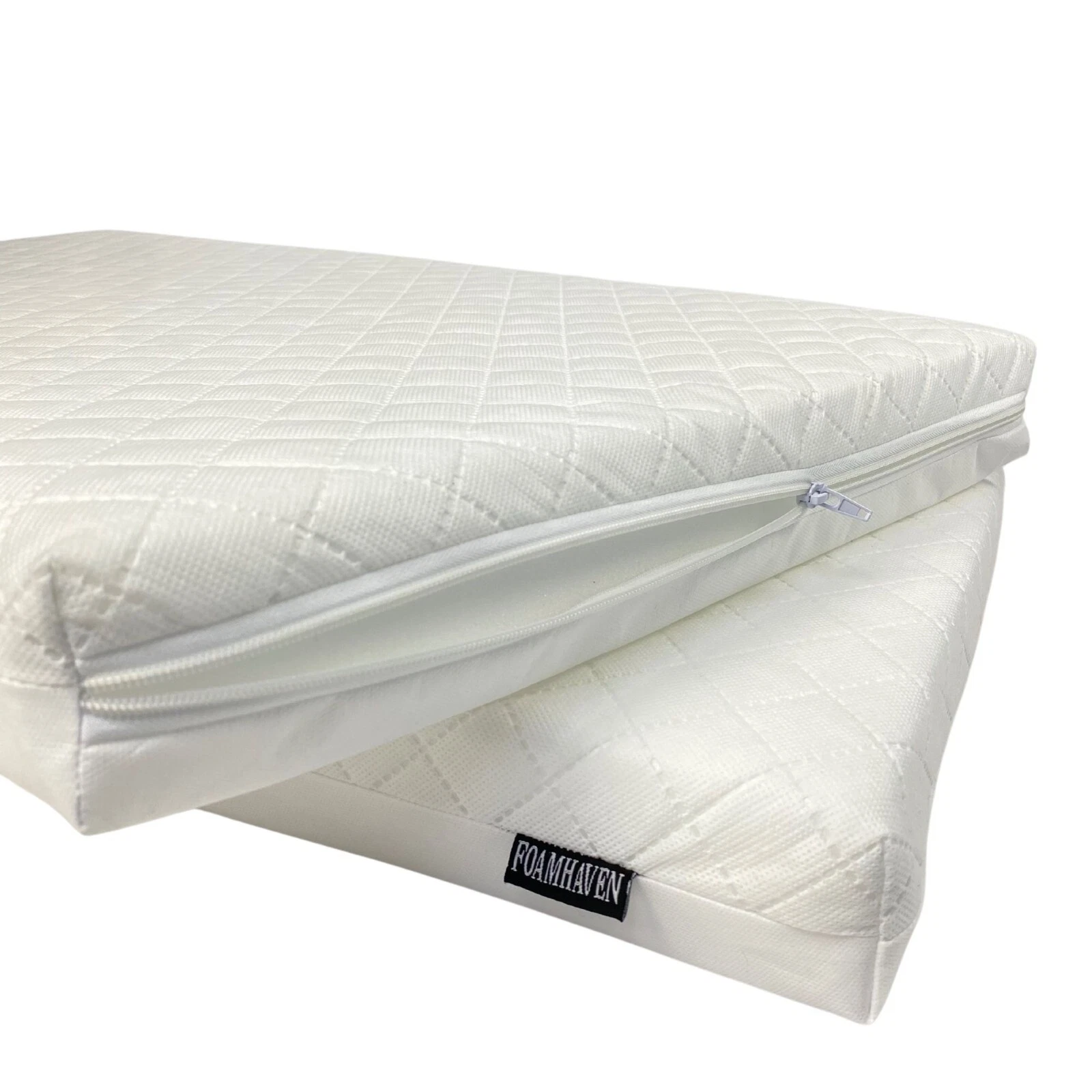 Cot bed Foam Mattress with Quilted Removable Zipped cover 140x70cm, 120x60cm - Image 3