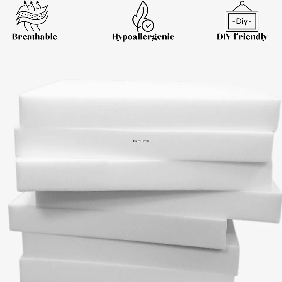 High Density Upholstery Foam, Cut to Size Replacement Sofa Sheet 1" 2" 3" 4" 5" - Image 6