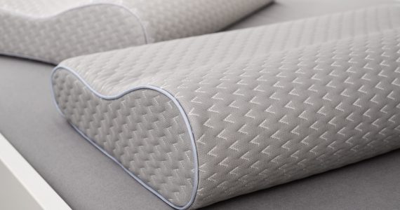 Orthopedic foam pillow with memory effect.